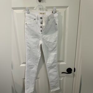Madewell 10” high rise skinny Jean in pure white size 23